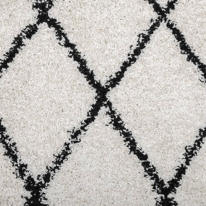 Covor pufos "PAMPLONA" fire înalte negru/crem modern 120x170 cm WALTI