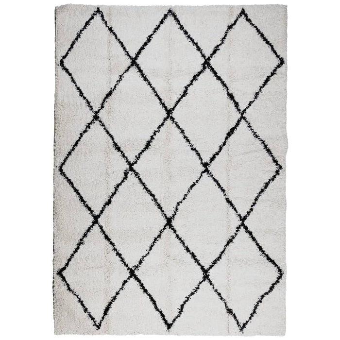 Covor pufos "PAMPLONA" fire înalte negru/crem modern 160x230 cm WALTI