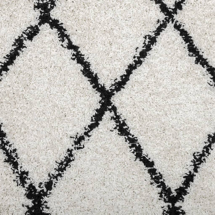 Covor pufos "PAMPLONA" fire înalte negru/crem modern 160x230 cm WALTI