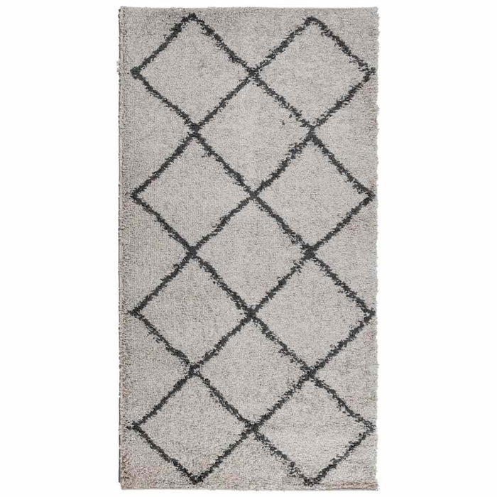 Covor pufos "PAMPLONA" cu fire înalte, bej/antracit, 80x150 cm WALTI