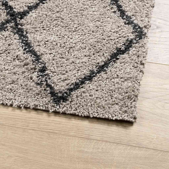 Covor pufos "PAMPLONA" cu fire înalte, bej/antracit, 80x150 cm WALTI