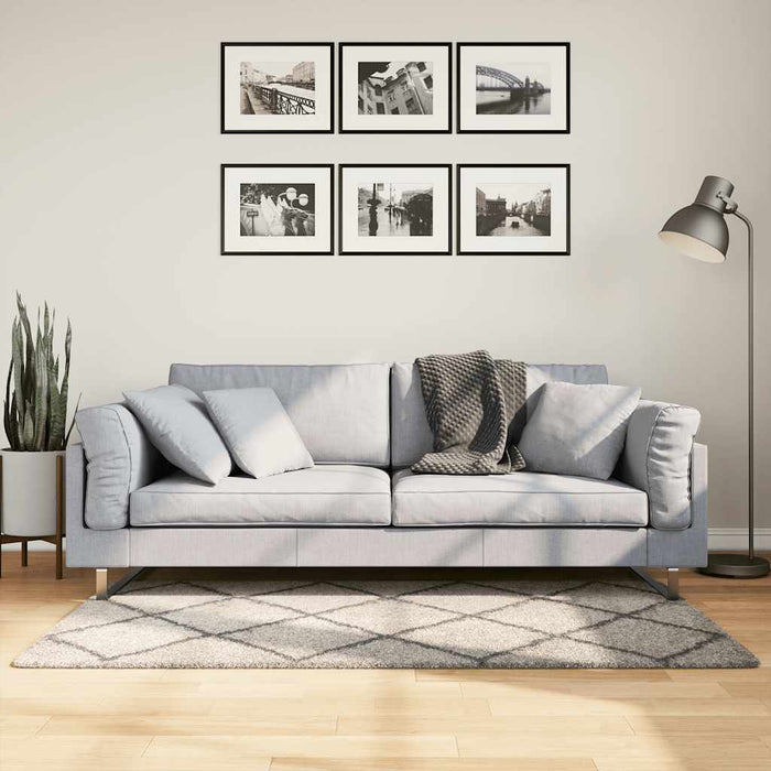 Covor pufos "PAMPLONA" cu fire înalte, bej/antracit, 80x150 cm WALTI