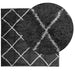 Covor pufos "PAMPLONA" fire înalte negru/crem modern 120x120 cm - WALTI WALTI