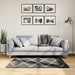 Covor pufos "PAMPLONA" fire înalte negru/crem modern 120x120 cm - WALTI WALTI
