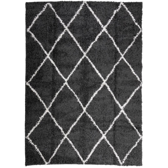 Covor pufos "PAMPLONA" fire înalte negru/crem modern 200x280 cm WALTI