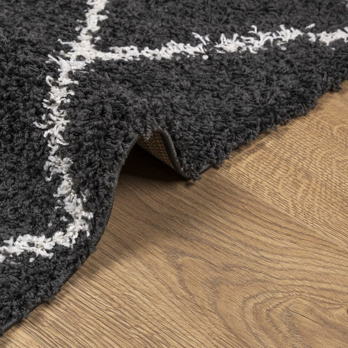 Covor pufos "PAMPLONA" fire înalte negru/crem modern 300x400 cm WALTI