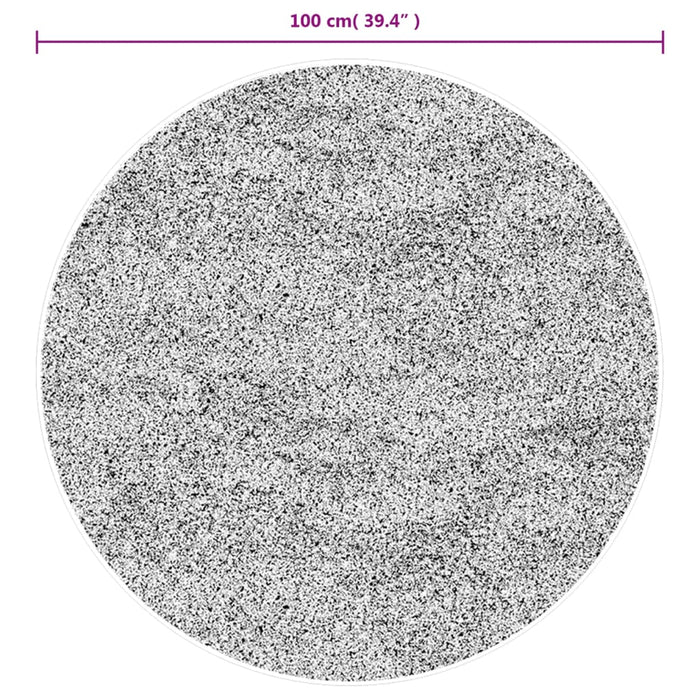 Covor "IZA" aspect scandinav, cu fire scurte, antracit, Ø 100cm - WALTI WALTI