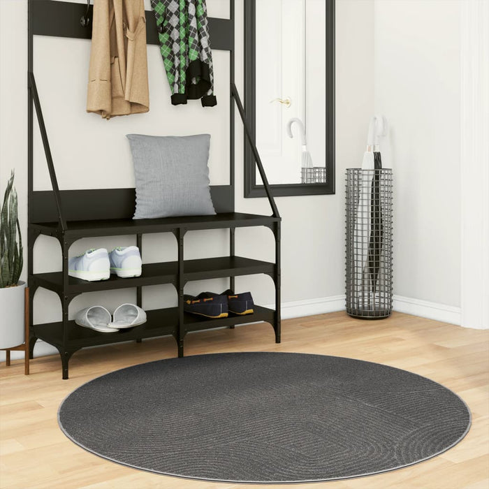 Covor IZA aspect scandinav, cu fire scurte, antracit, Ø 120cm - WALTI WALTI