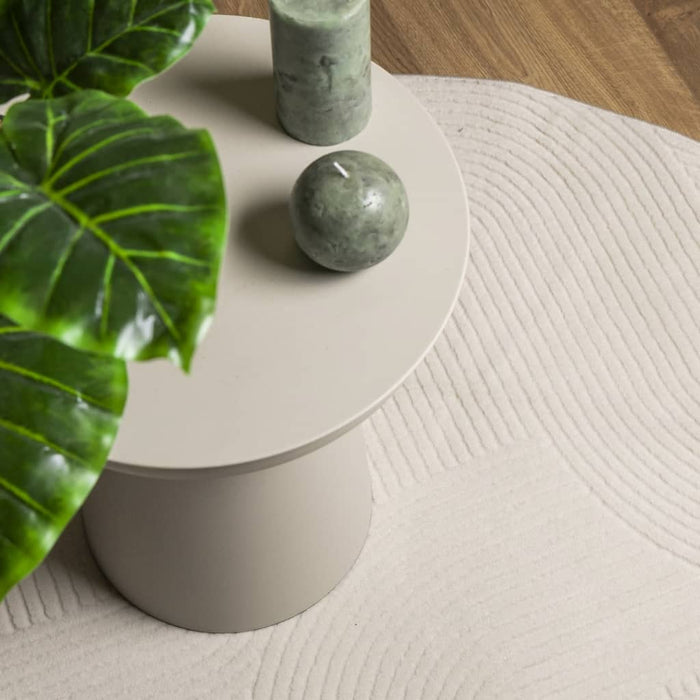 Covor IZA aspect scandinav, cu fire scurte, crem, Ø 80 cm - WALTI WALTI
