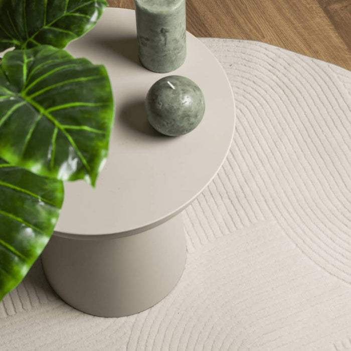 Covor IZA aspect scandinav, cu fire scurte, crem, Ø 120 cm - WALTI WALTI