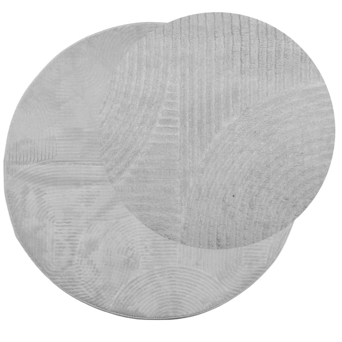 Covor IZA aspect scandinav, cu fire scurte, gri, Ø 80 cm - WALTI WALTI