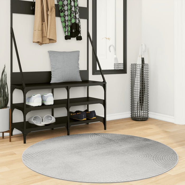 Covor IZA aspect scandinav, cu fire scurte, gri, Ø 120 cm - WALTI WALTI