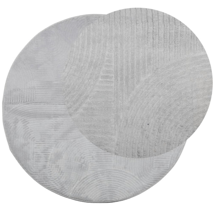 Covor "IZA" aspect scandinav, cu fire scurte, gri, Ø 160 cm - WALTI WALTI