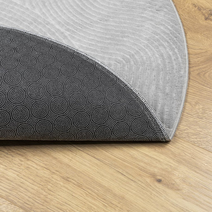 Covor "IZA" aspect scandinav, cu fire scurte, gri, Ø 160 cm - WALTI WALTI