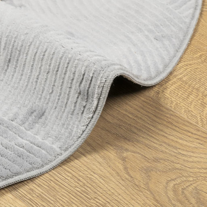 Covor "IZA" aspect scandinav, cu fire scurte, gri, Ø 160 cm - WALTI WALTI