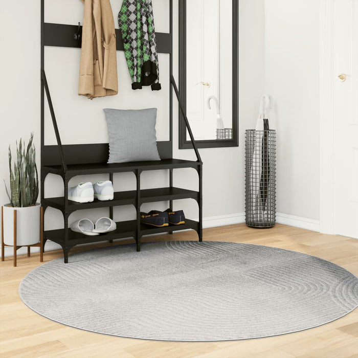 Covor "IZA" aspect scandinav, cu fire scurte, gri, Ø 160 cm - WALTI WALTI