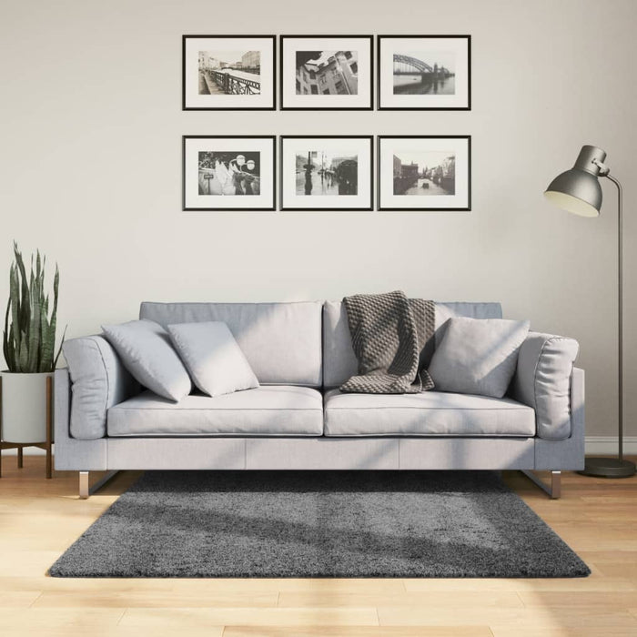Covor „OVIEDO”, fire scurte, antracit, 120x120 cm - WALTI WALTI