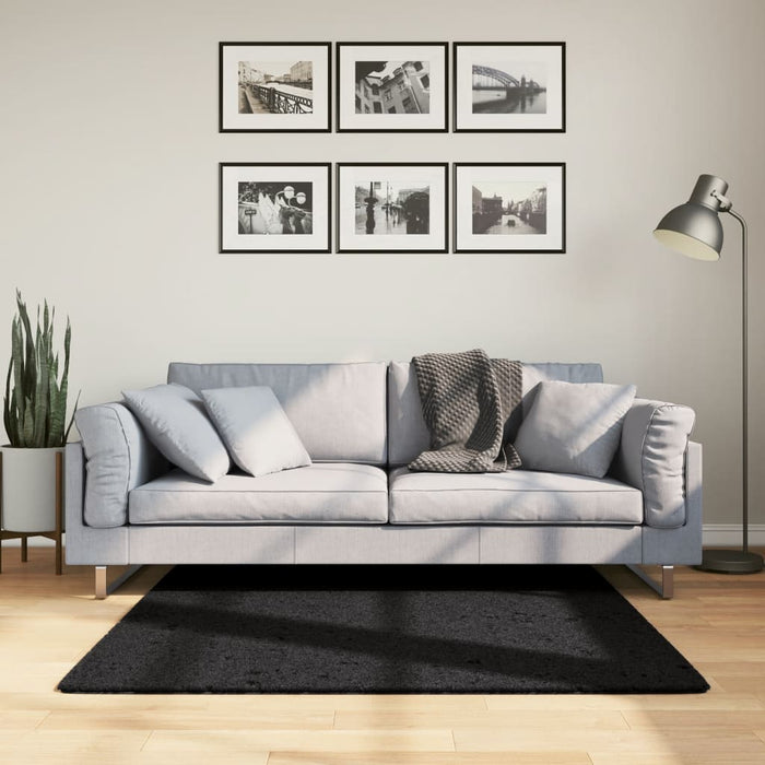 Covor „OVIEDO”, fire scurte, negru, 120x120 cm - WALTI WALTI