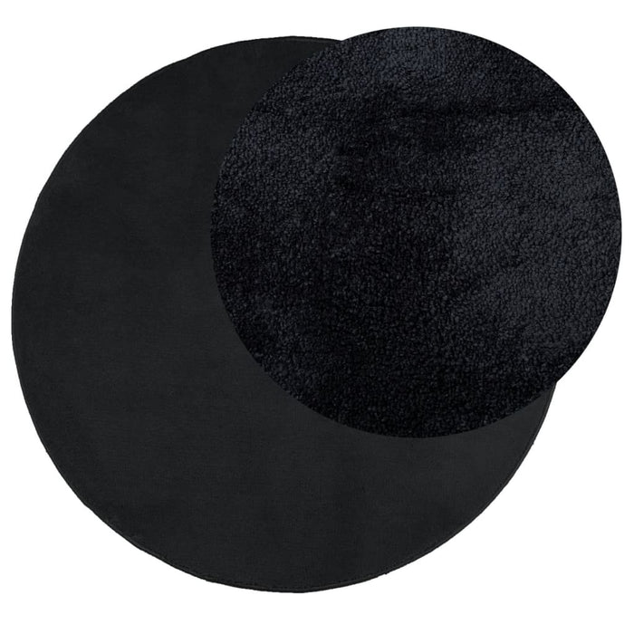 Covor „OVIEDO”, fire scurte, negru, Ø 120 cm - WALTI WALTI