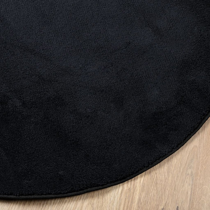 Covor „OVIEDO”, fire scurte, negru, Ø 120 cm - WALTI WALTI