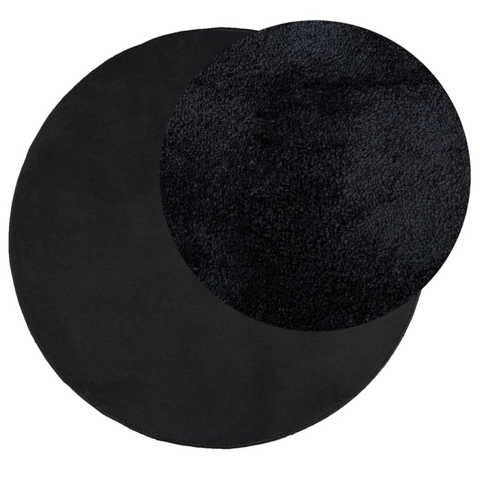 Covor „OVIEDO”, fire scurte, negru, Ø 160 cm - WALTI WALTI
