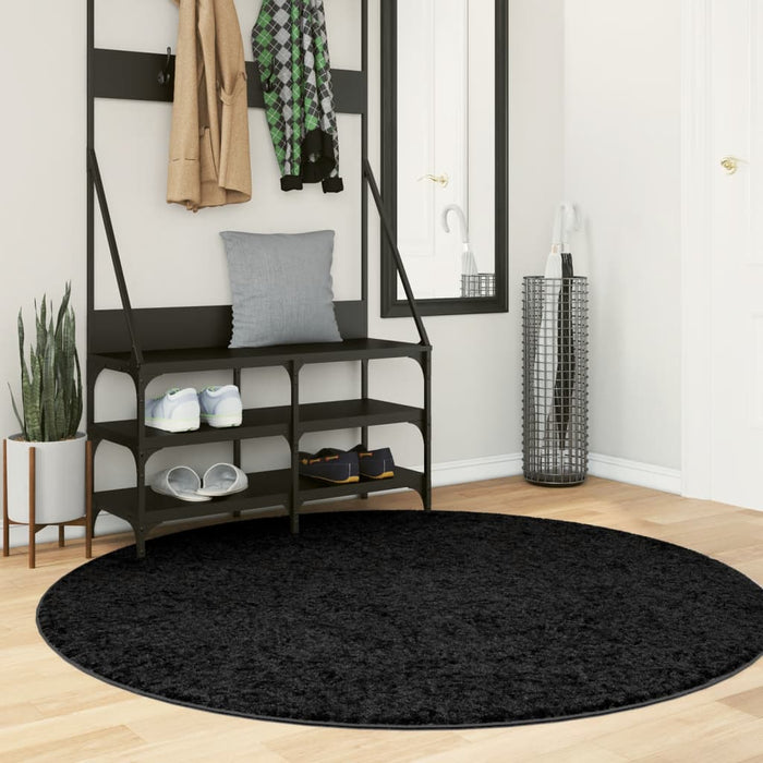 Covor „OVIEDO”, fire scurte, negru, Ø 160 cm - WALTI WALTI