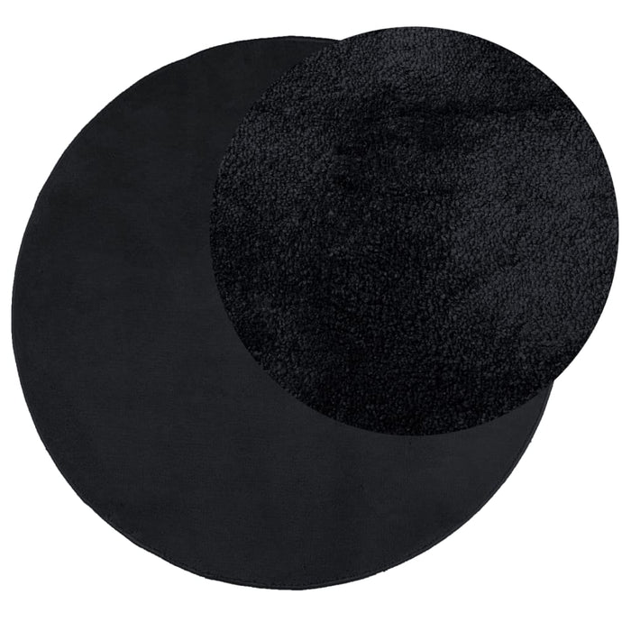 Covor „OVIEDO”, fire scurte, negru, Ø 200 cm - WALTI WALTI
