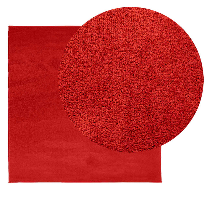 Covor „OVIEDO”, fire scurte, roșu, 240x240 cm WALTI