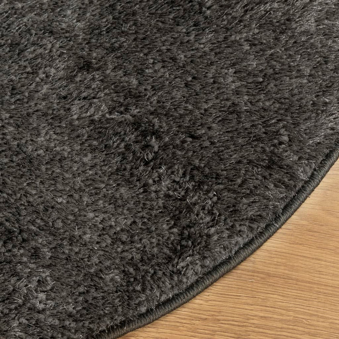 Covor ISTAN, cu fire înalte, aspect lucios, antracit, Ø 160 cm - WALTI WALTI