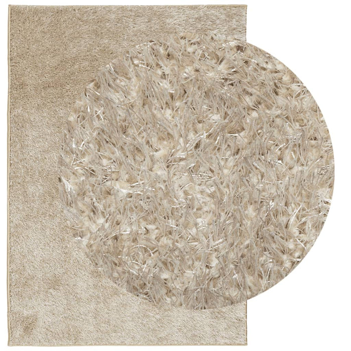 Covor ISTAN, cu fire înalte, aspect lucios, bej, 140x200 cm WALTI