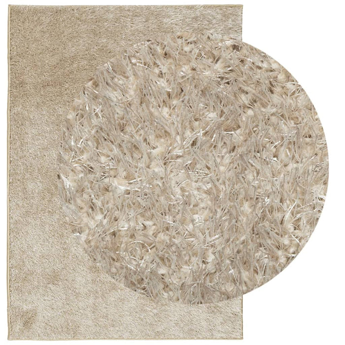 Covor ISTAN, cu fire înalte, aspect lucios, bej, 160x230 cm WALTI