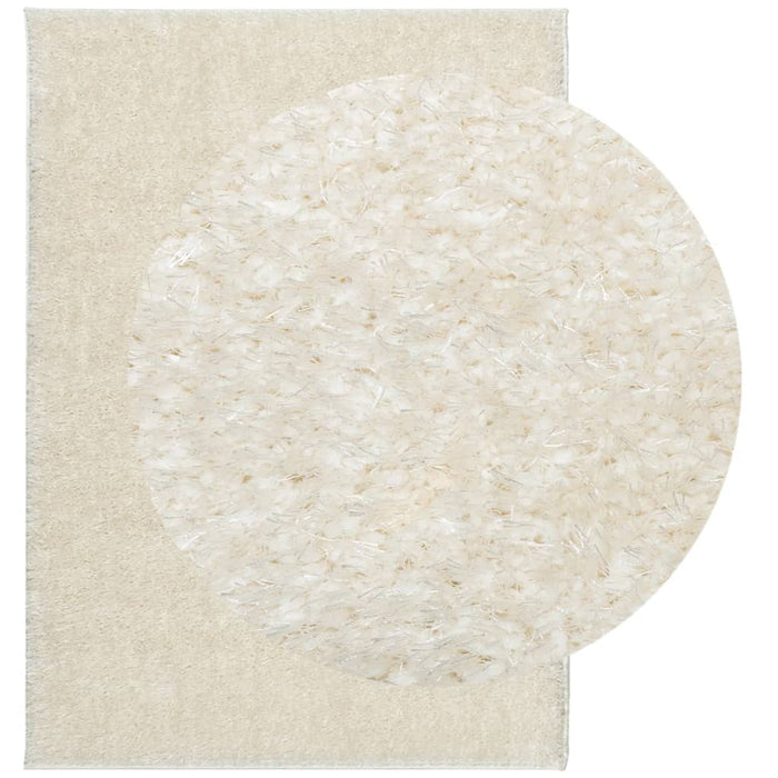 Covor ISTAN, cu fire înalte, aspect lucios, crem, 200x280 cm WALTI