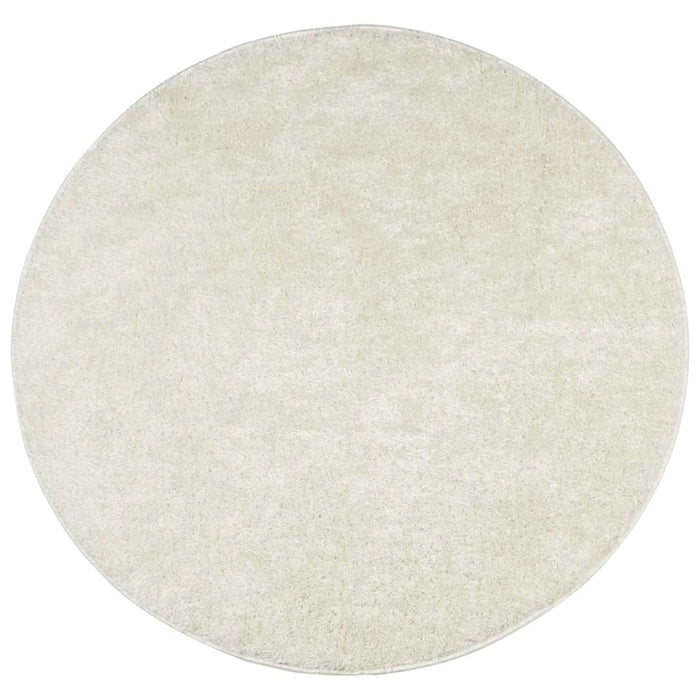 Covor ISTAN, cu fire înalte, aspect lucios, crem, Ø 80 cm WALTI
