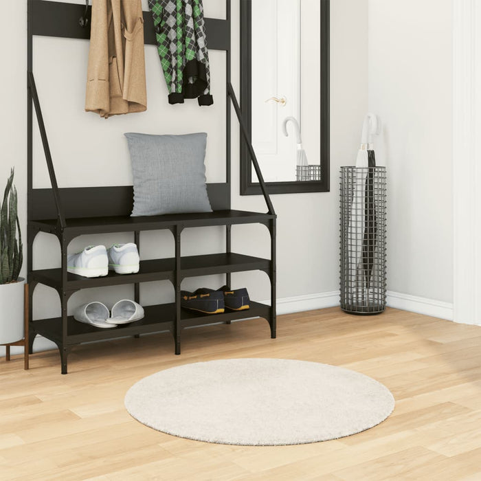 Covor ISTAN, cu fire înalte, aspect lucios, crem, Ø 80 cm WALTI