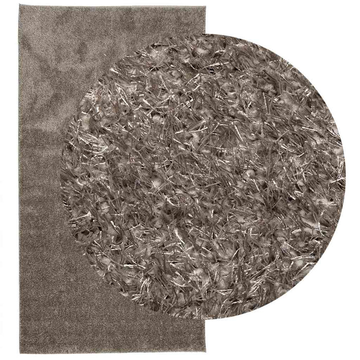 Covor ISTAN, cu fire înalte, aspect lucios, gri, 80x150 cm - WALTI WALTI