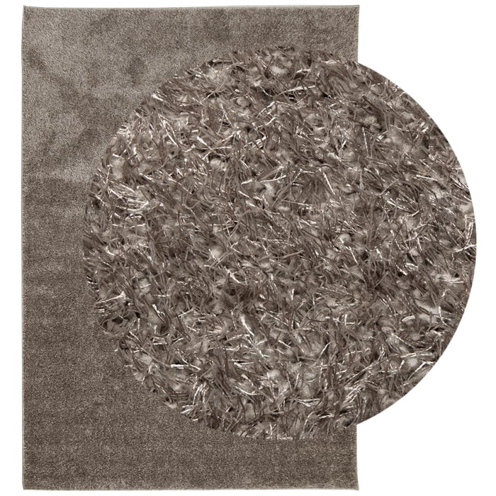 Covor ISTAN, cu fire înalte, aspect lucios, gri, 120x170 cm - WALTI WALTI