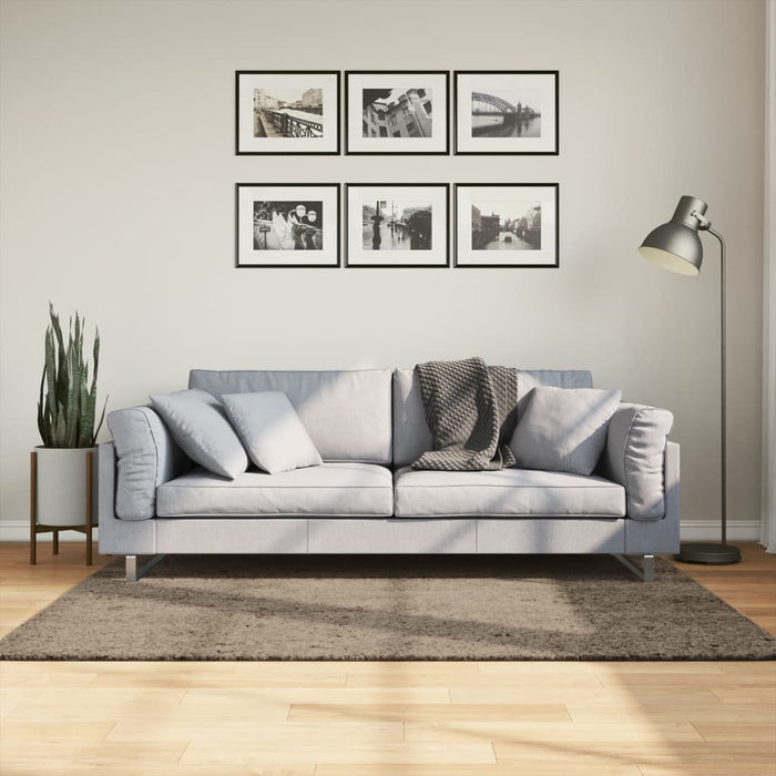 Covor ISTAN, cu fire înalte, aspect lucios, gri, 120x170 cm - WALTI WALTI