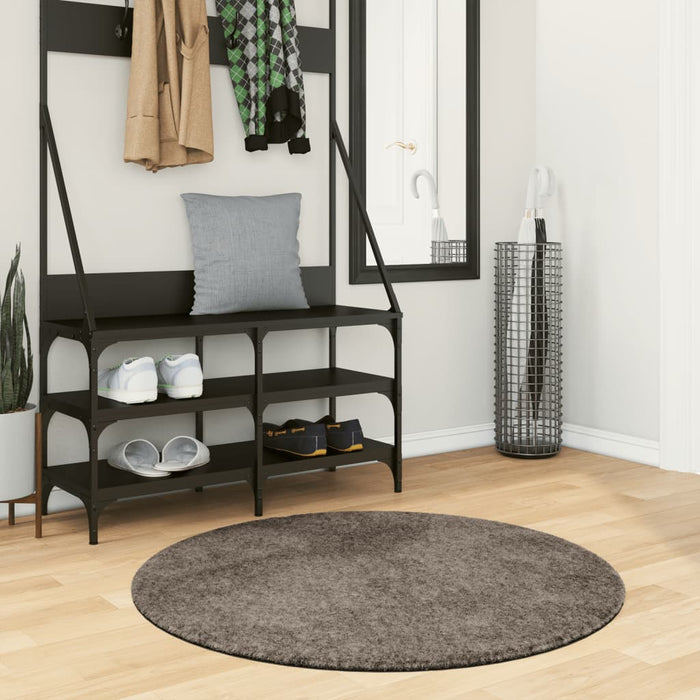 Covor ISTAN, cu fire înalte, aspect lucios, gri, Ø 100 cm WALTI