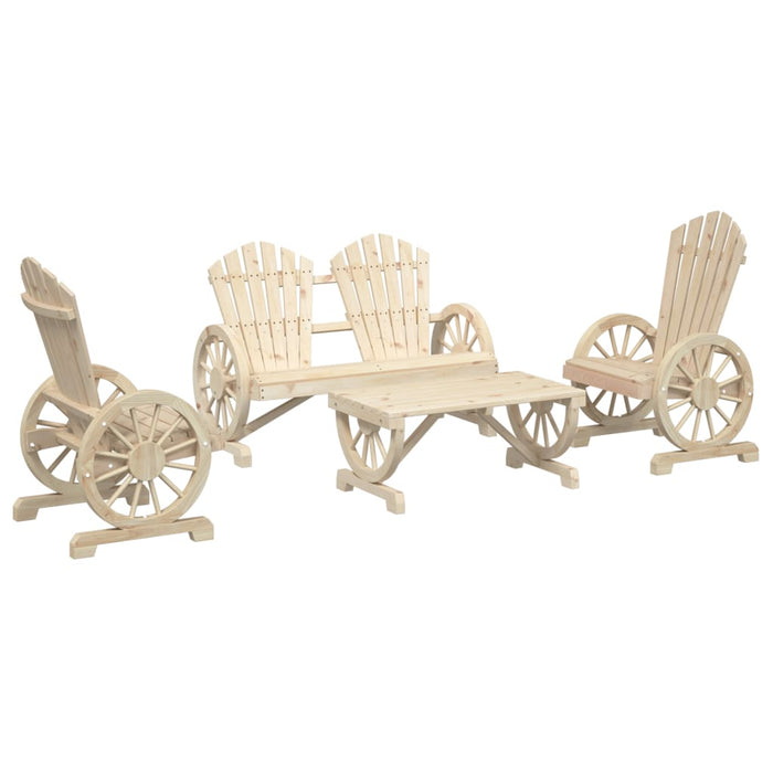 Set mobilier de grădină, 4 piese, lemn masiv de brad - WALTI WALTI