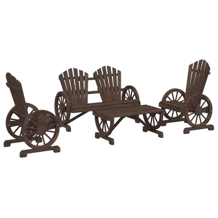 Set mobilier de grădină, 4 piese, lemn masiv de brad - WALTI WALTI