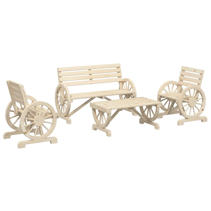 Set mobilier de grădină, 4 piese, lemn masiv de brad - WALTI WALTI