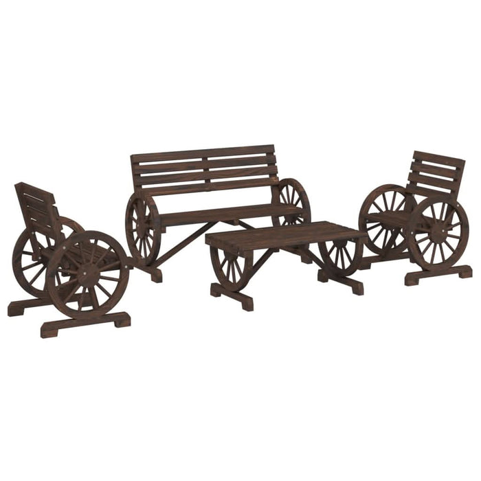 Set mobilier de grădină, 4 piese, lemn masiv de brad - WALTI WALTI