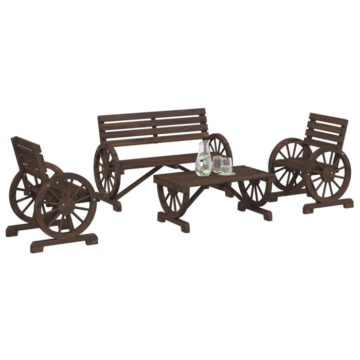 Set mobilier de grădină, 4 piese, lemn masiv de brad - WALTI WALTI