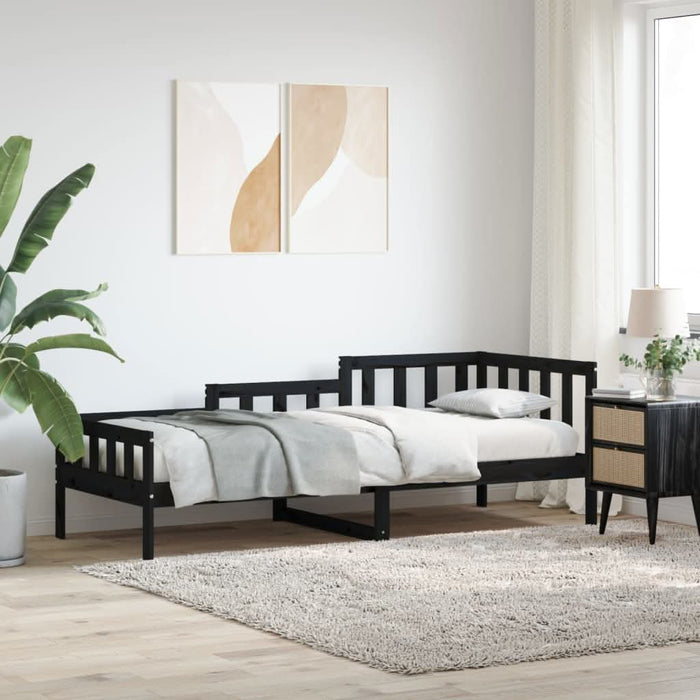 Pat de zi, negru, 80x200 cm, lemn masiv de pin - WALTI WALTI