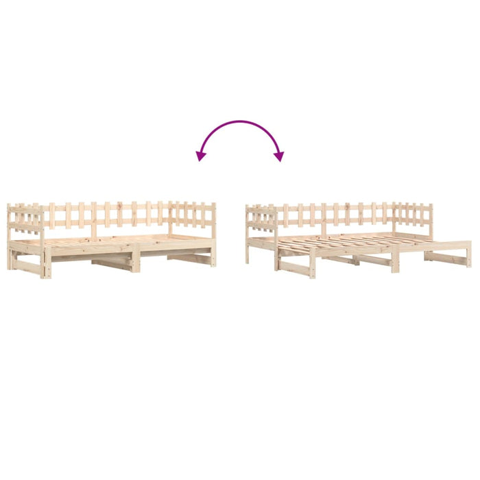 Pat de zi extensibil, 2x(80x200) cm, lemn masiv de pin - WALTI WALTI