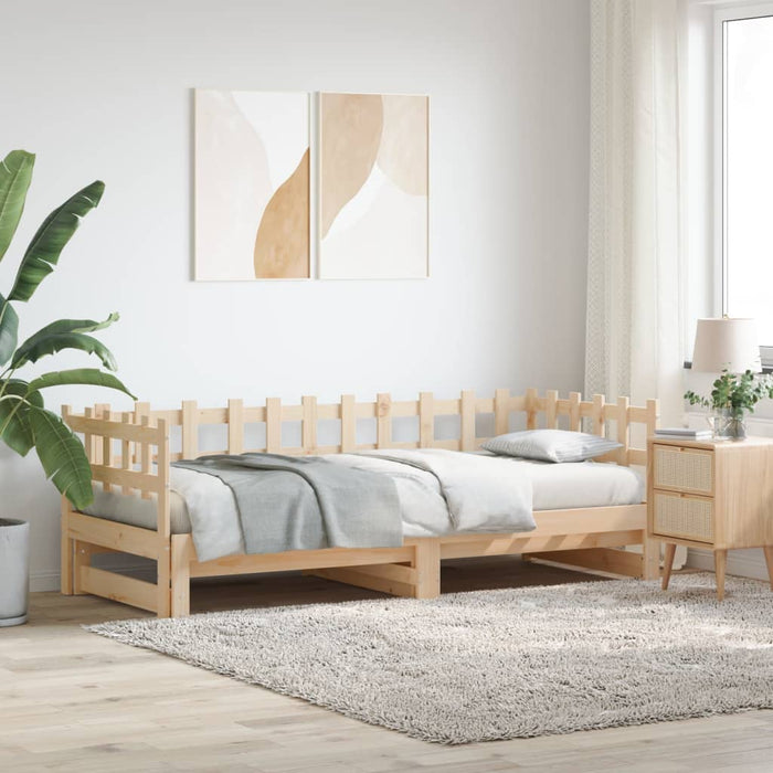 Pat de zi extensibil, 2x(80x200) cm, lemn masiv de pin - WALTI WALTI