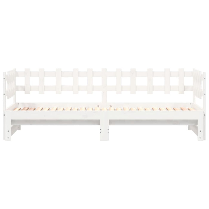 Pat de zi extensibil, alb, 2x(80x200) cm, lemn masiv de pin - WALTI WALTI