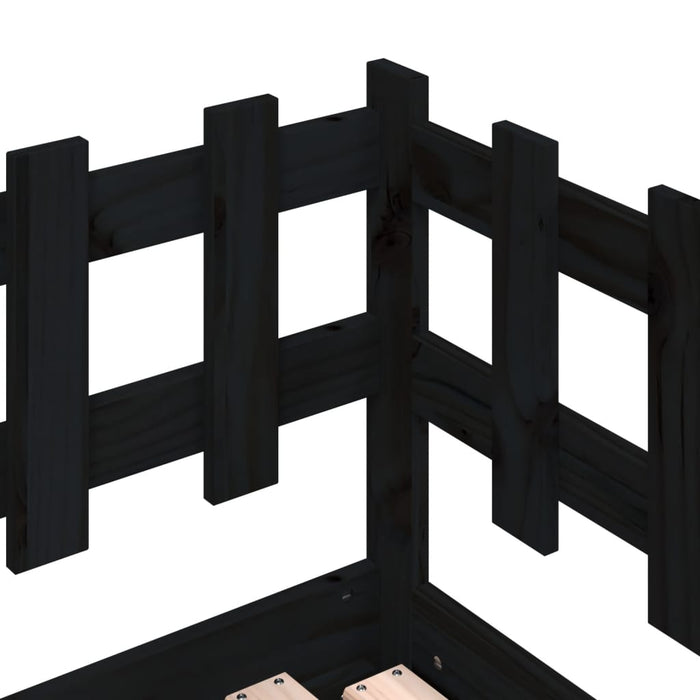 Pat de zi extensibil, negru, 2x(80x200) cm, lemn masiv de pin - WALTI WALTI