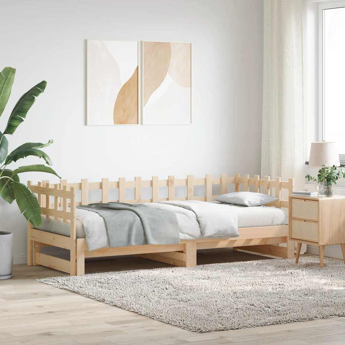Pat de zi extensibil, 2x(90x200) cm, lemn masiv de pin - WALTI WALTI