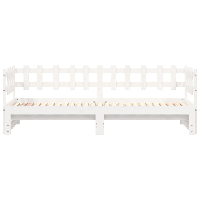 Pat de zi extensibil, alb, 2x(90x190) cm, lemn masiv de pin WALTI